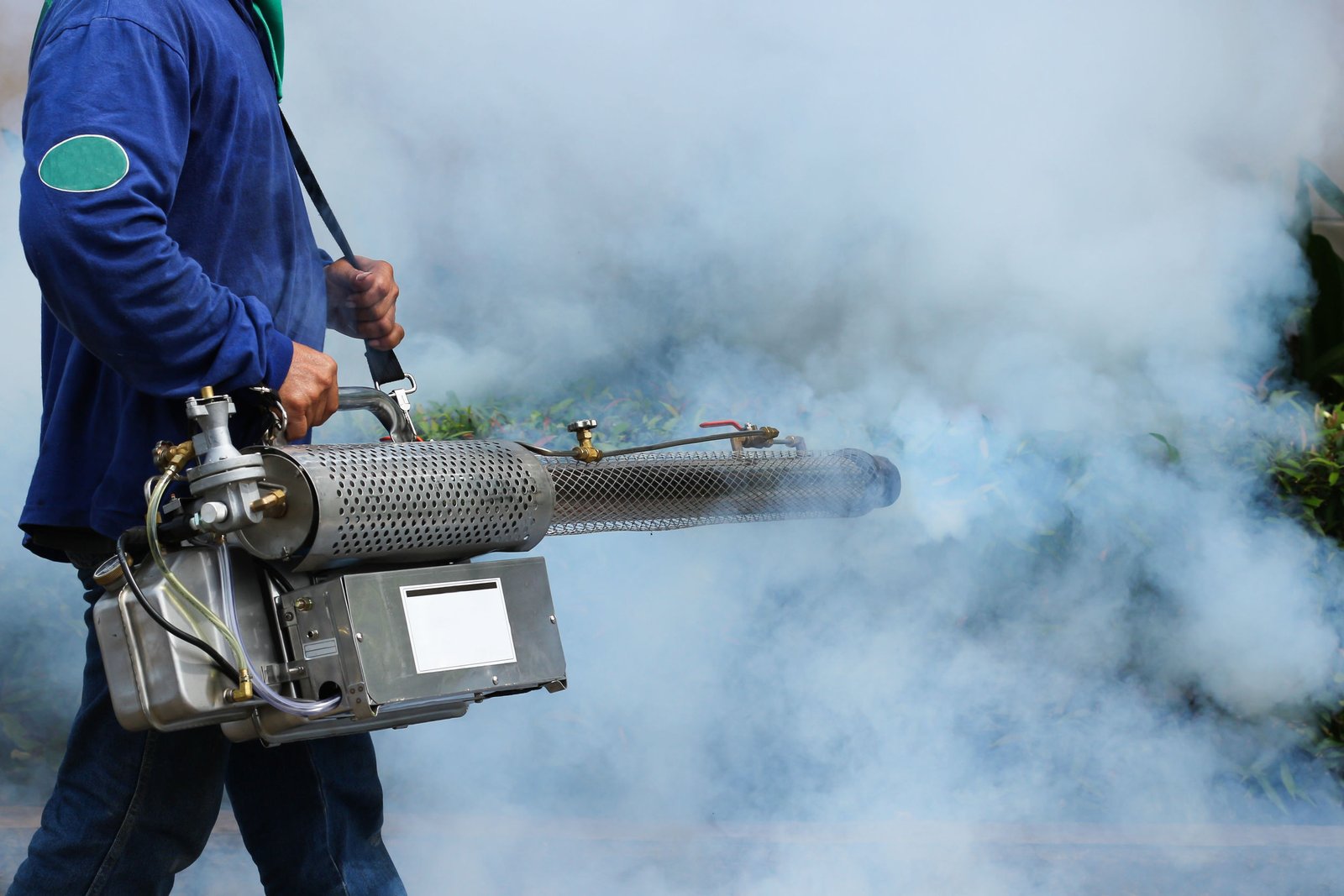 Man Fogging to prevent spread of dengue fever in thailand